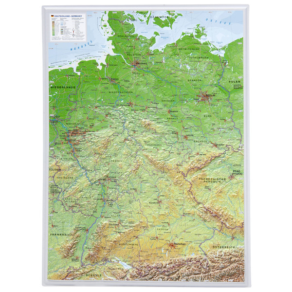 Georelief Mappa Germania, carta il rilievo piccola (in tedesco)
