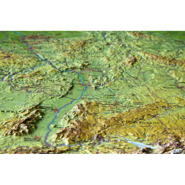 Georelief Mappa Germania, carta il rilievo piccola (in tedesco)