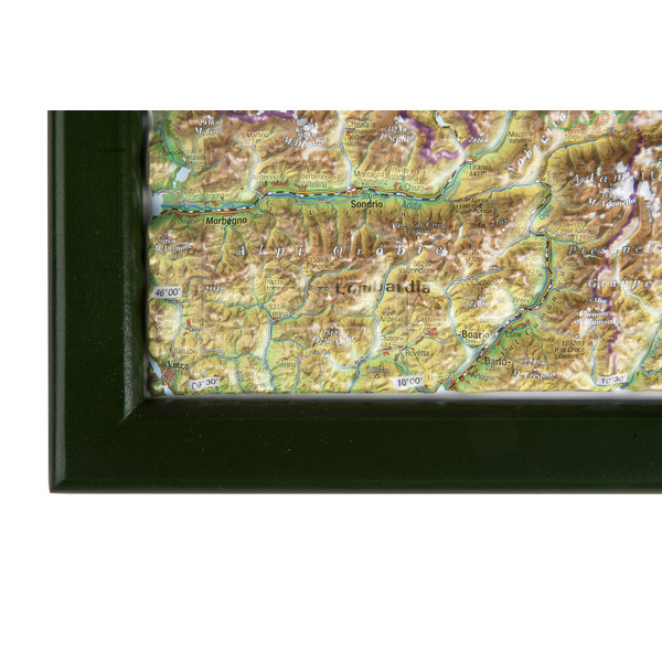 Georelief Mappa Austria, carta in rilievo grande con cornice in legno (in tedesco)