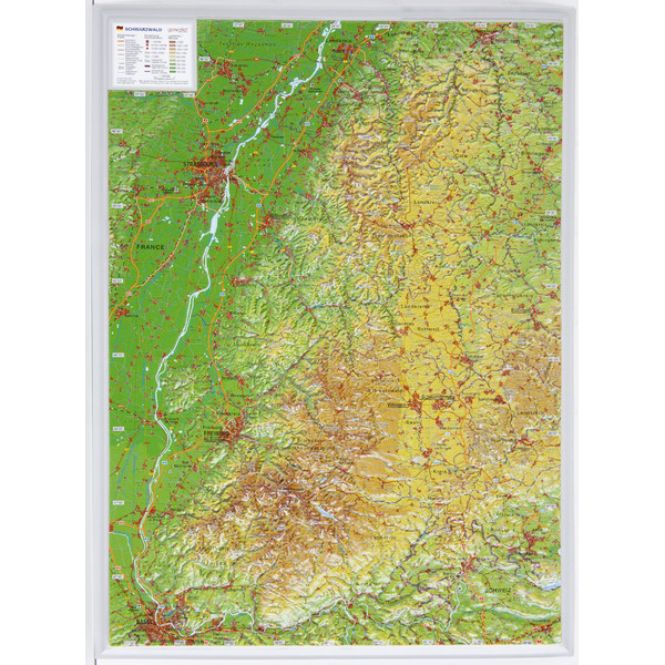 Georelief Mappa Regionale Foresta Nera, carta in rilievo piccola (in tedesco)