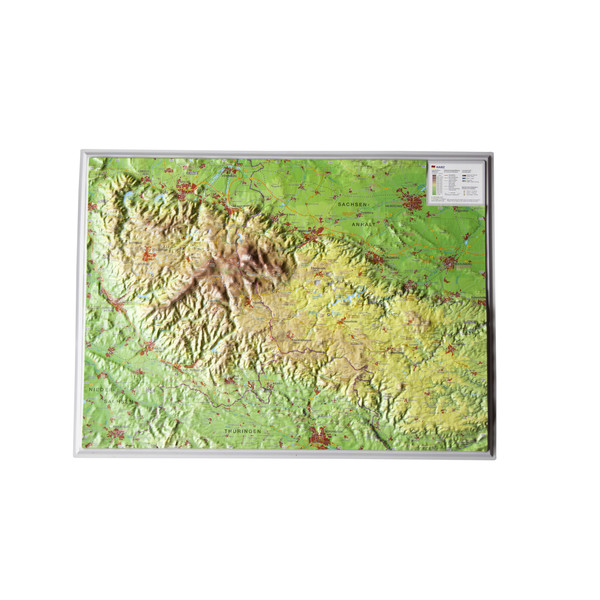 Georelief Mappa Regionale Harz, carta in rilievo piccola (in tedesco)
