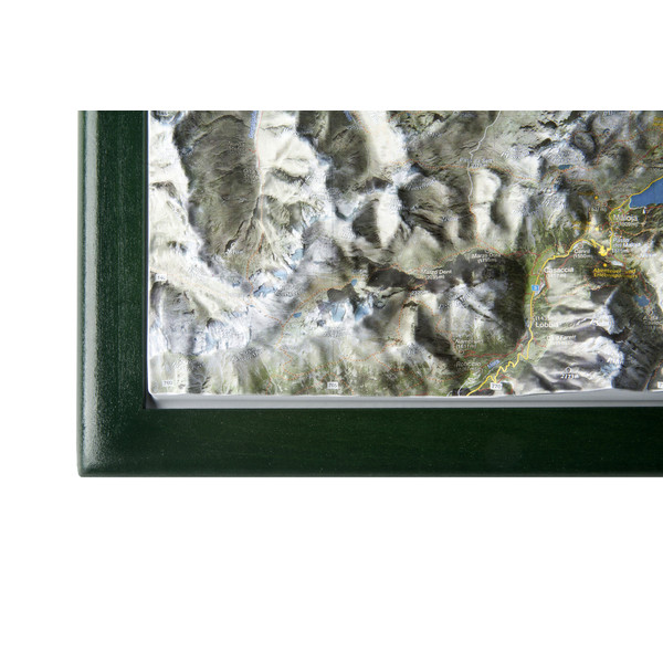 Georelief Mappa Regionale Alta Engadina, carta con cornice in legno (in tedesco)