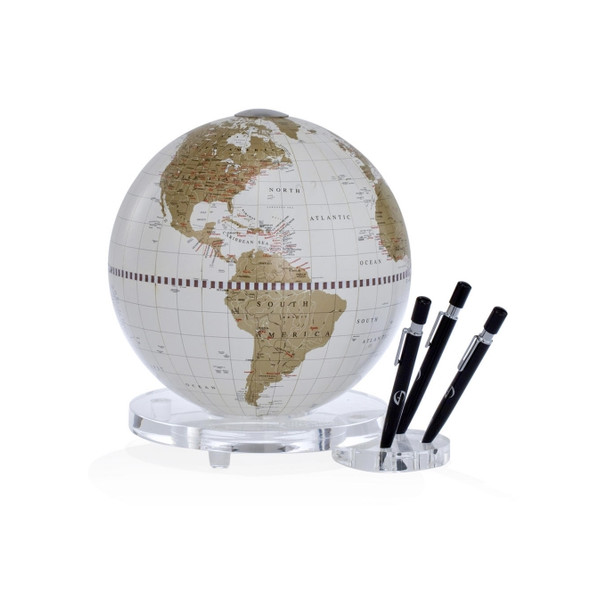 Zoffoli globo de tavolo Balance bianco/ oro con portapenne