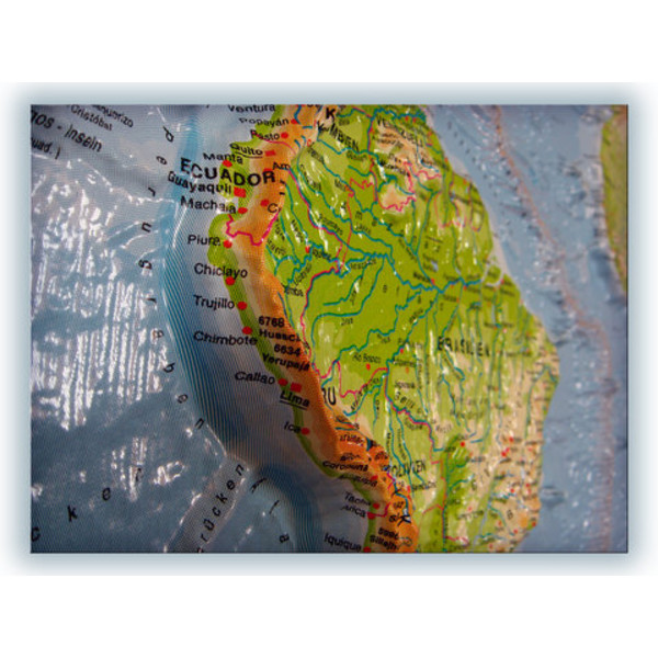 geo-institut Mappa del Mondo Planisfero, carta politica in rilievo Silver line, russo