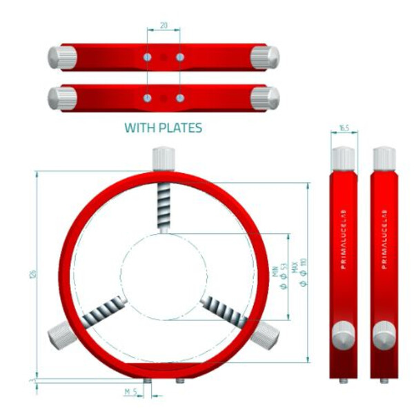 PrimaLuceLab Anelli di guida PLUS 115mm