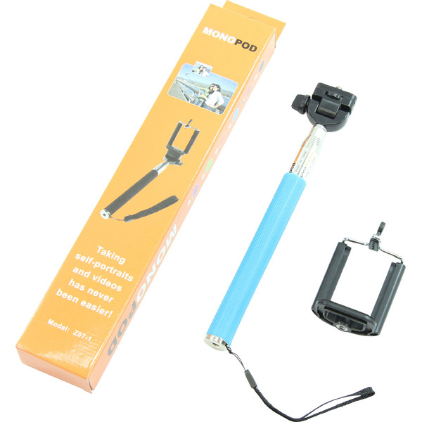 Monopiede Aluminio Selfie-Stick für Smartphones und kompakte Fotokameras, blau