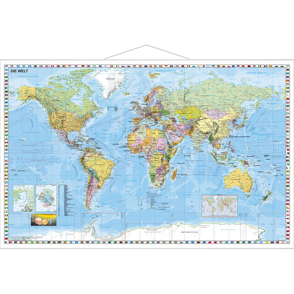 Stiefel Mappa del Mondo Planisfero politico con profili in metallo (in tedesco)