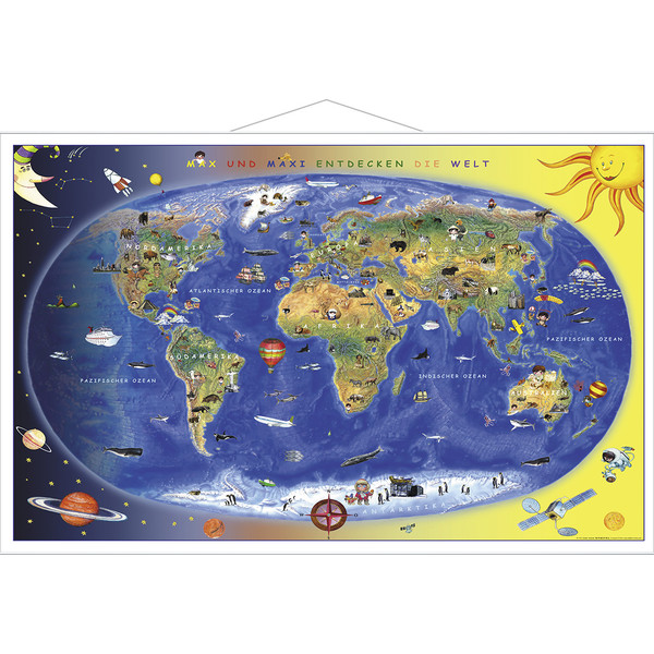 Stiefel Mappa per Bambini Max und Maxi entdecken die Welt (92 x 59 cm)