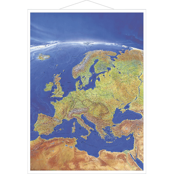 Stiefel Europa, carta panoramica con profili in metallo, inglese