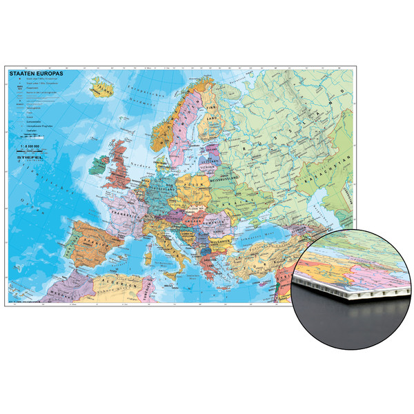 Stiefel Carta continentale Stati europei su tamburato (in tedesco)