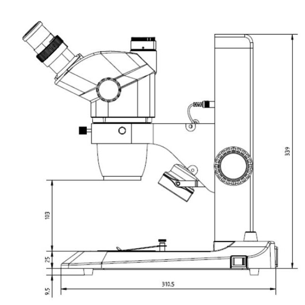 Euromex Microscopio stereo zoom NZ.1902-S, 6.7-45x, Cremagliera, Luce incidente e trasmessa, bino