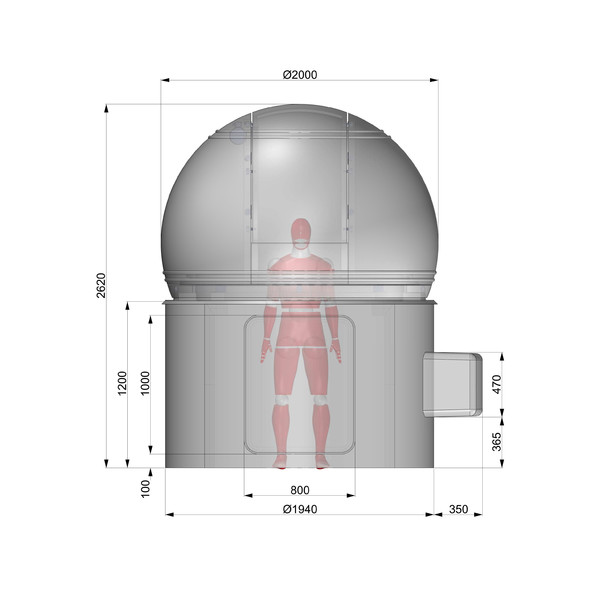 ScopeDome Cupola per l'osservazione astronomica - diametro 2 m, H120