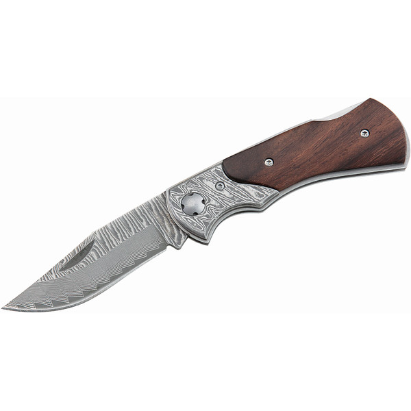 Herbertz Coltelli Coltello tascabile in damasco, manico in legno, n. 210110