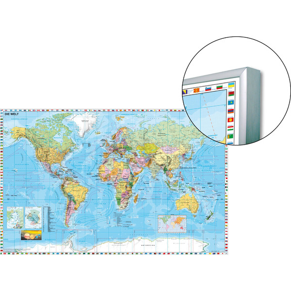 Stiefel Mappa del Mondo Planisfero su pannello, magnetico (in inglese)