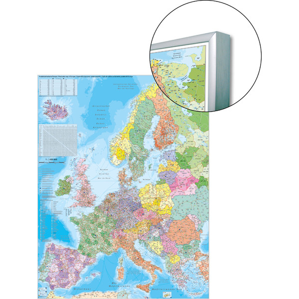 Stiefel Carta continentale Europa mappa codici postali su pannello