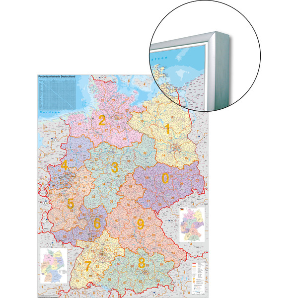 Stiefel Germania mappa dei codici postali, magnetica