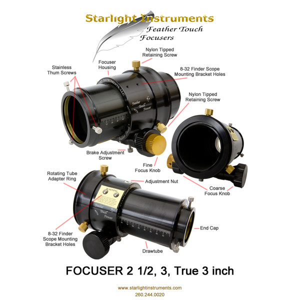 Starlight Instruments Focheggiatore Feather Touch FTF2515HD 2,5" Dual Speed con cammino ottico 1,5"