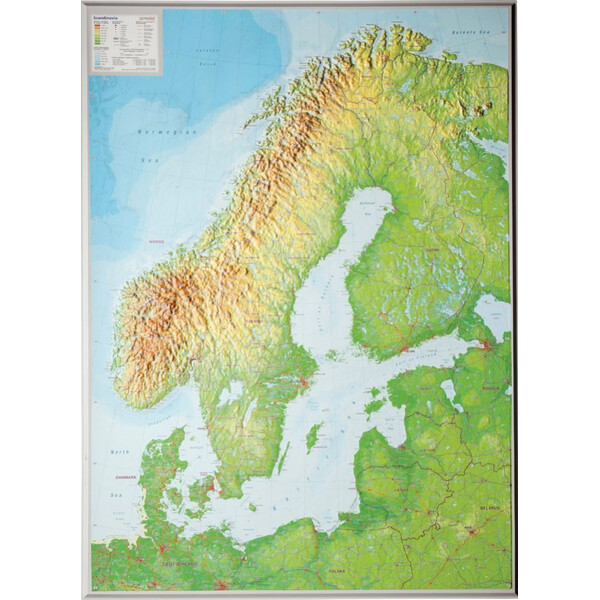 Georelief Mappa Regionale La Scandinavia