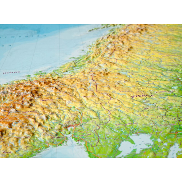 Georelief Mappa Regionale La Scandinavia