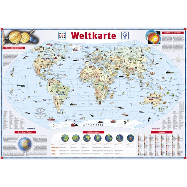 Tessloff-Verlag Mappa del Mondo Grande planisfero COS'E' COSA