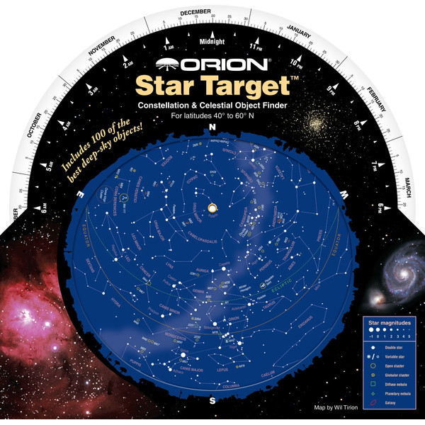 Orion Carta Stellare Star Target Planisphere 40-60 degree north