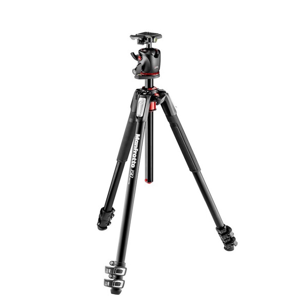 Manfrotto Treppiede Aluminio MK190XPRO3-BHQ2 Aluminium-Stativ mit Kugelkopf