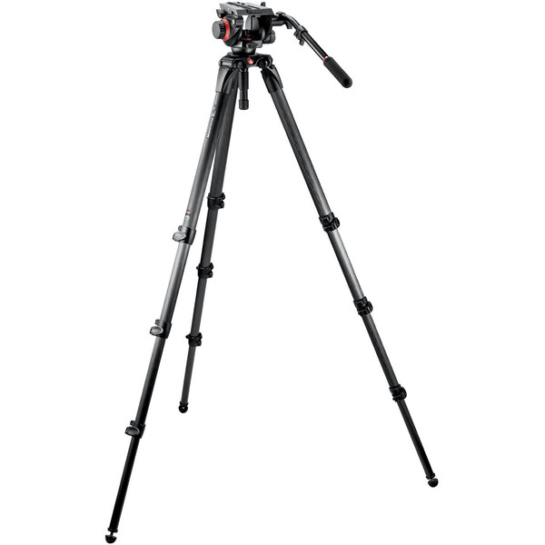 Manfrotto Treppiede Carbonio 504HD,536K con testa video e base livellante