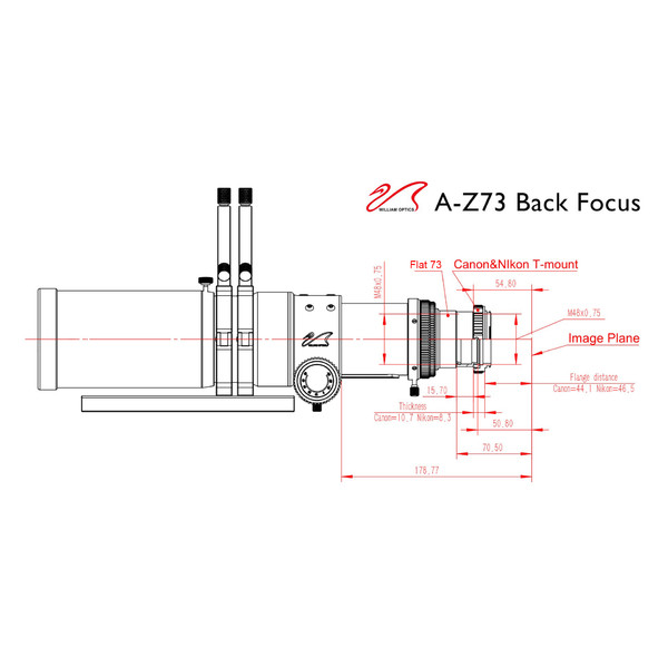 William Optics Rifrattore Apocromatico AP 73/430 Super ZenithStar 73 Red OTA