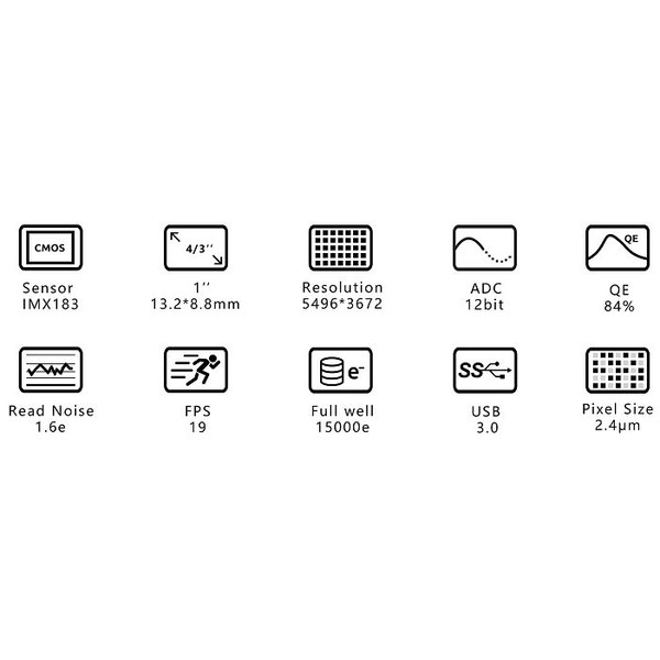 ZWO Fotocamera ASI 183 MM Mono