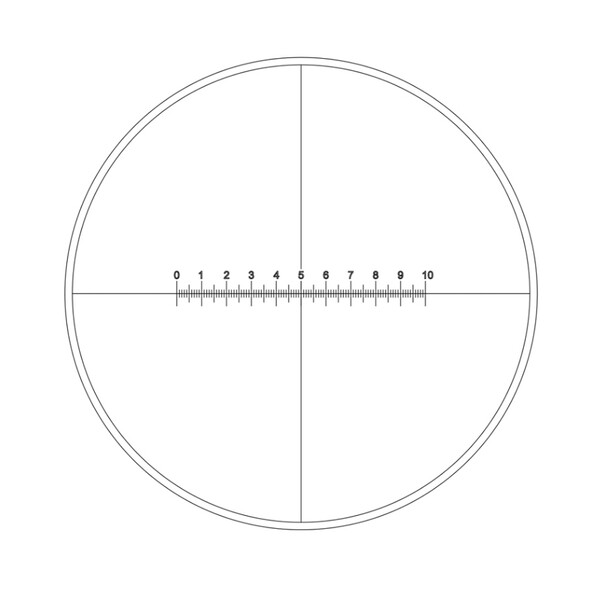 Motic Reticolo con scala (10 mm in 100 parti) e croce (Ø 19 mm)