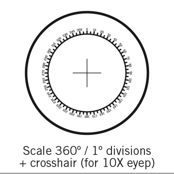 Motic reticolo 360°/1°, Ø 25 mm, solo per 10X (SMZ-161)