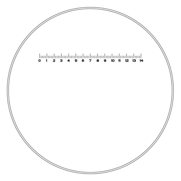 Motic oculare micrometrico WF10X/23 mm, scala (14 mm in 70 suddivisioni)