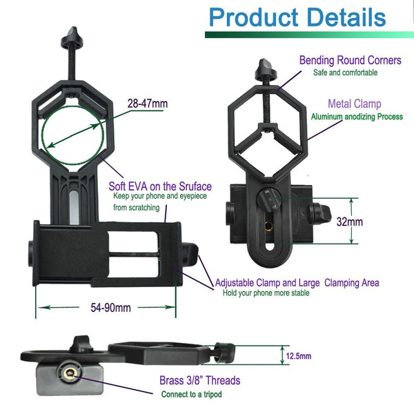 ASToptics adattatore smartphone per telescopi/cannocchiali