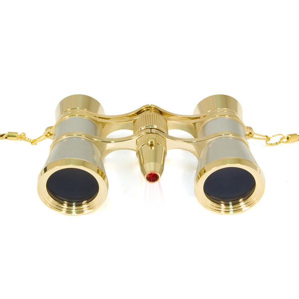 Levenhuk Binocolo da Teatro Broadway 3x25 argento con luce LED e catena