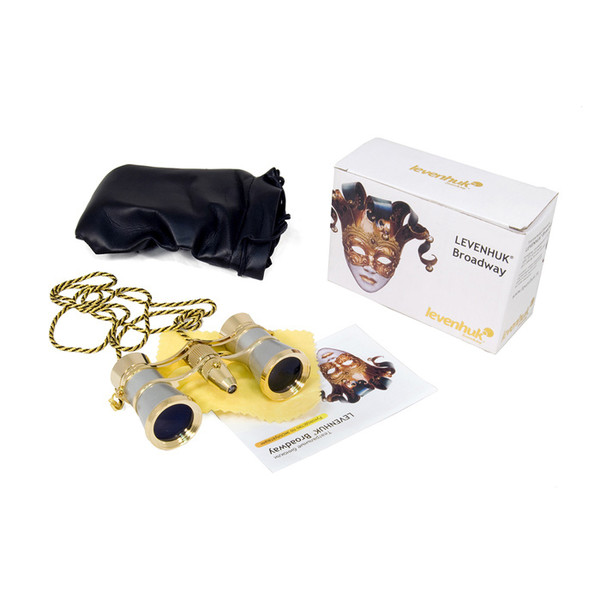 Levenhuk Binocolo da Teatro Broadway 3x25 argento con luce LED e catena