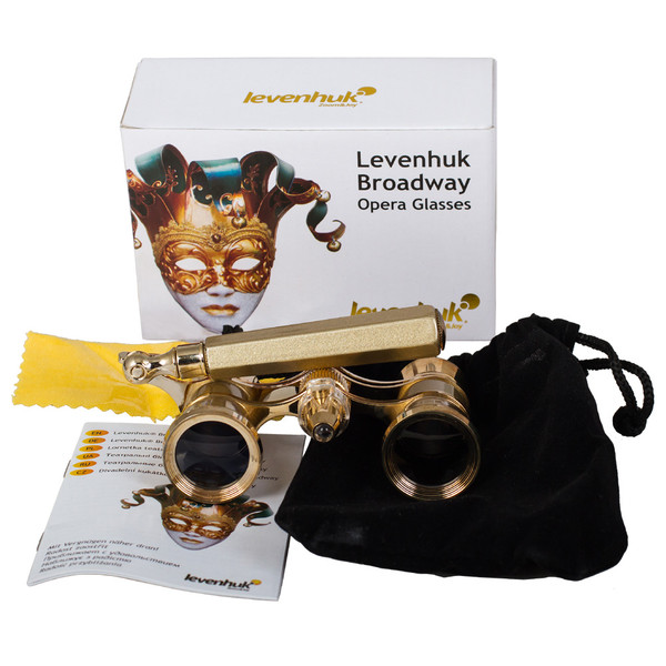 Levenhuk Binocolo da Teatro Broadway 3x25 oro con supporto e luce LED