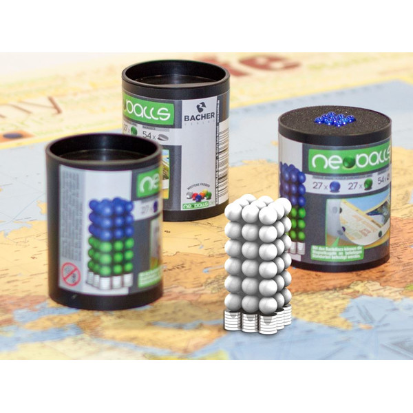 Bacher Verlag Set di palline magnetiche Neoballs 54 pezzi bianco