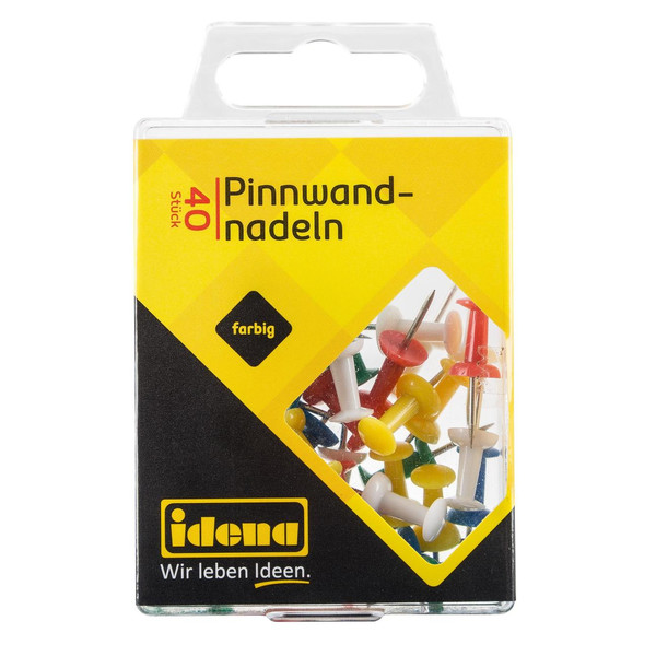 Idena Spilli per bacheca, 40 pezzi, colori assortiti