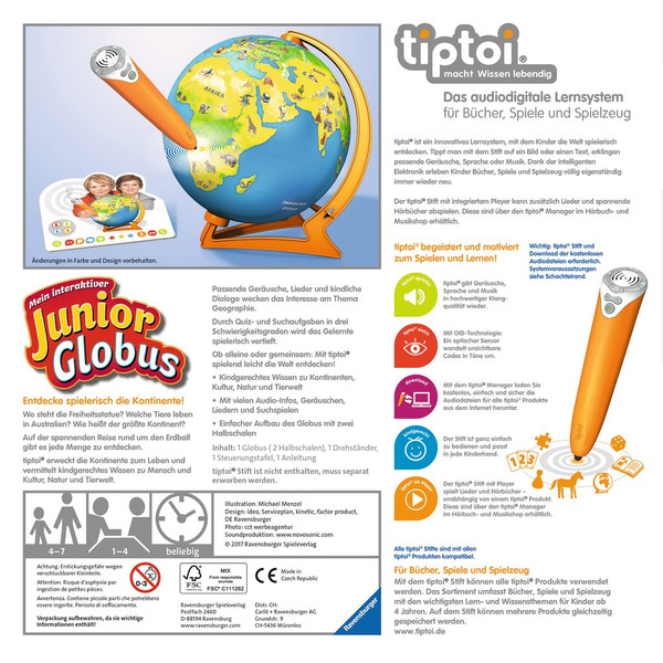 tiptoi Globo per Bambini Interactive globe Junior 23cm
