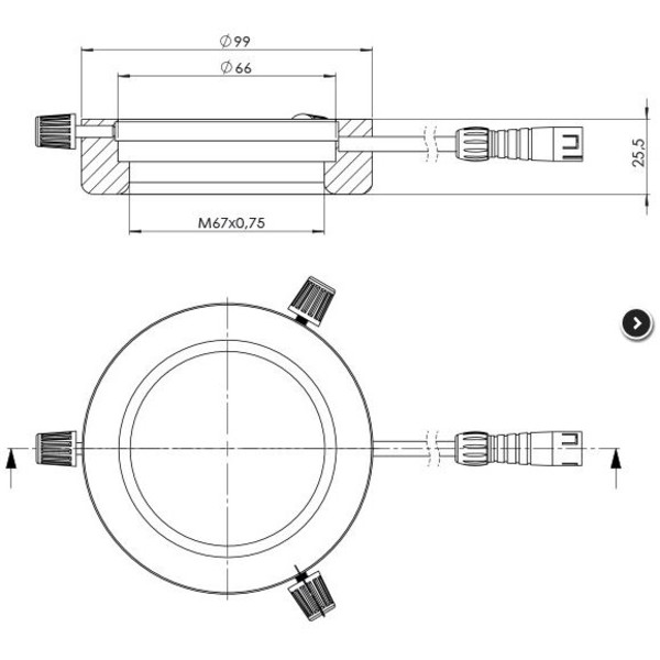 StarLight Opto-Electronics RL4-66 WW, warm-weiß (3.500 K), Ø 66mm