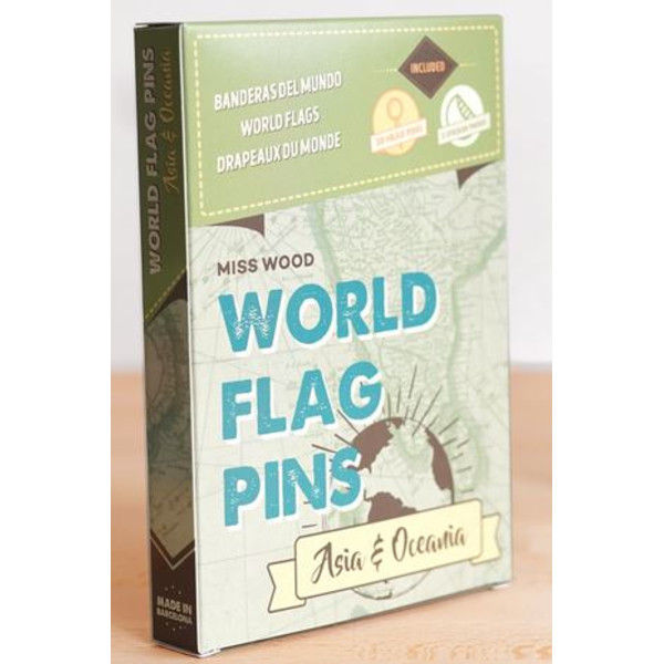 Miss Wood World Flag Pins Asia & Oceania 25 pieces