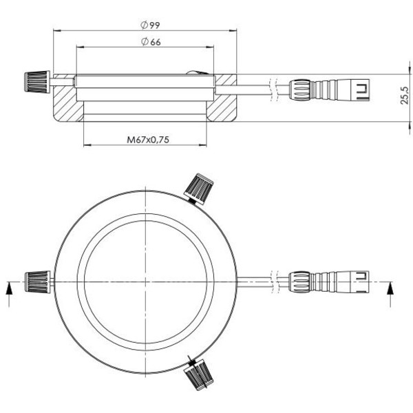 StarLight Opto-Electronics RL4-66-S4 R, segmento, rosso (620 nm), Ø 66 mm