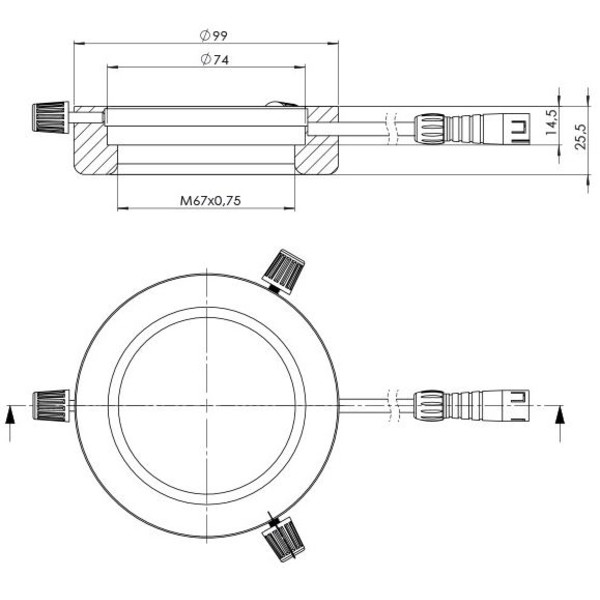 StarLight Opto-Electronics RL4-74 PW, pur-weiß (6.500 K), Ø 74mm
