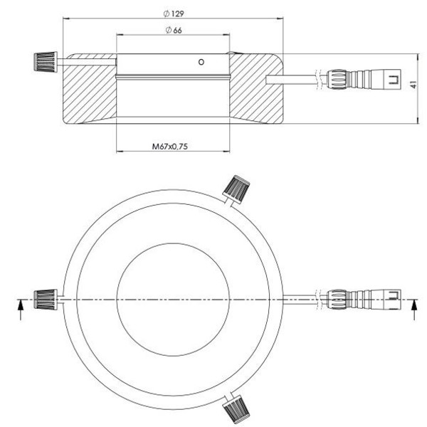 StarLight Opto-Electronics RL12-10s-S4 PW, Spot,  segment.,  pur-weiß (6.000 K), Ø 66mm