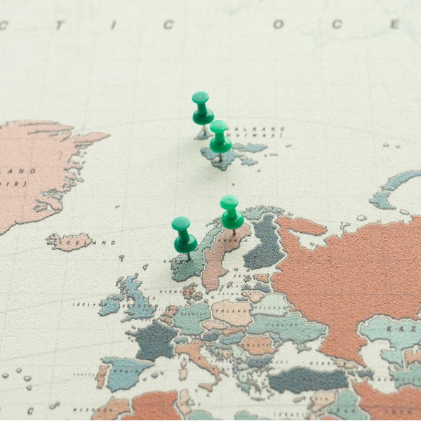 Miss Wood Mappa del Mondo Woody Map Acquerello Terracotta L