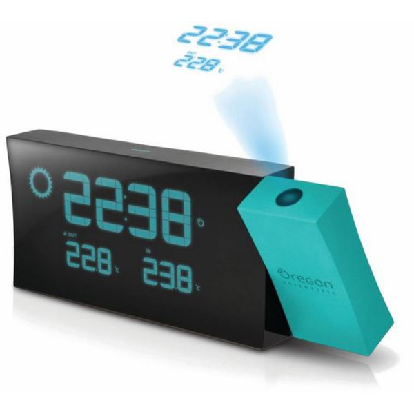 Oregon Scientific Stazione meteorologica wireless Orologio a proiezione Prysma con previsioni del tempo BAR223 Nero-azzurro