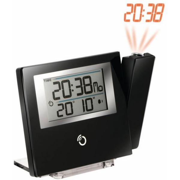 Oregon Scientific Orologio Sveglia radiocontrollata nera con display a proiezione rosso/nero