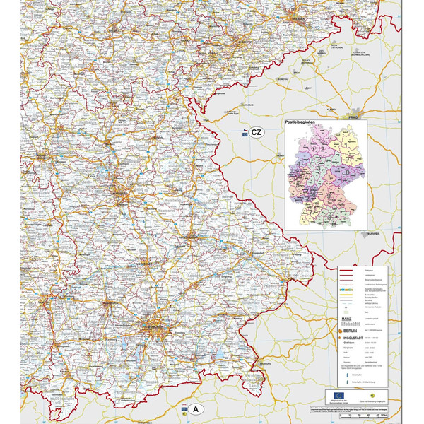 Stiefel Mappa Verkehrswegekarte Deutschland mit Metallleisten