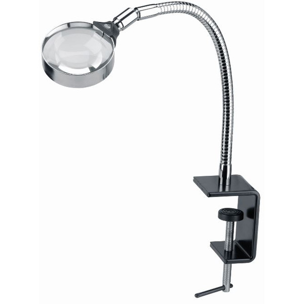 Schweizer Lente da lavoro con morsetto da tavolo, 3x/Ø75mm, biconvessa