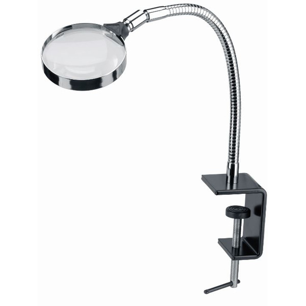 Schweizer Lente da lavoro con morsetto da tavolo, 2,5x/Ø90mm, biconvessa